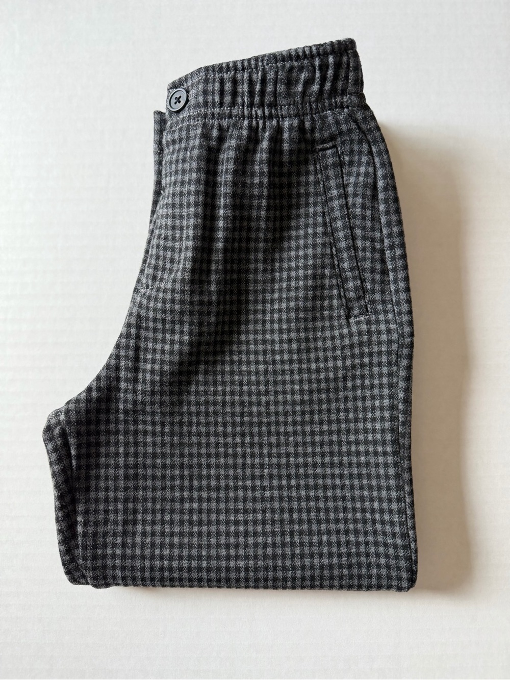 Zara Boys Size 6 Soft Knit Check Pull-On Trousers Pants